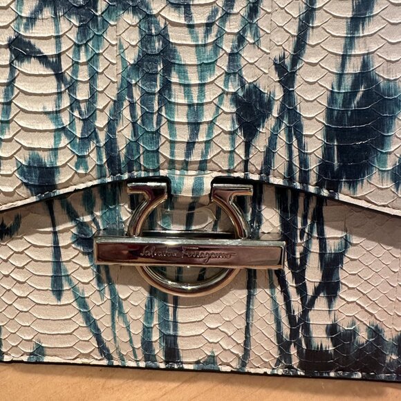 Salvatore Ferragamo Python and Leather Lined Shoulder Handbag - Picture 10 of 10